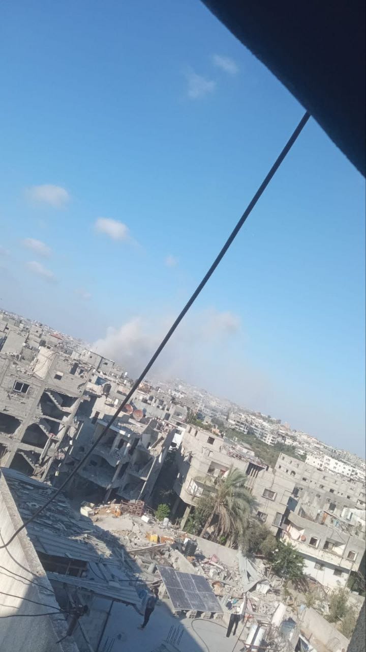 Israeli warplanes target Zamo Roundabout area in Jabalia refugee camp