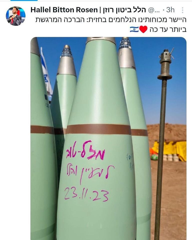 Israeli correspondent inscribes birthday message on shell for Gaza