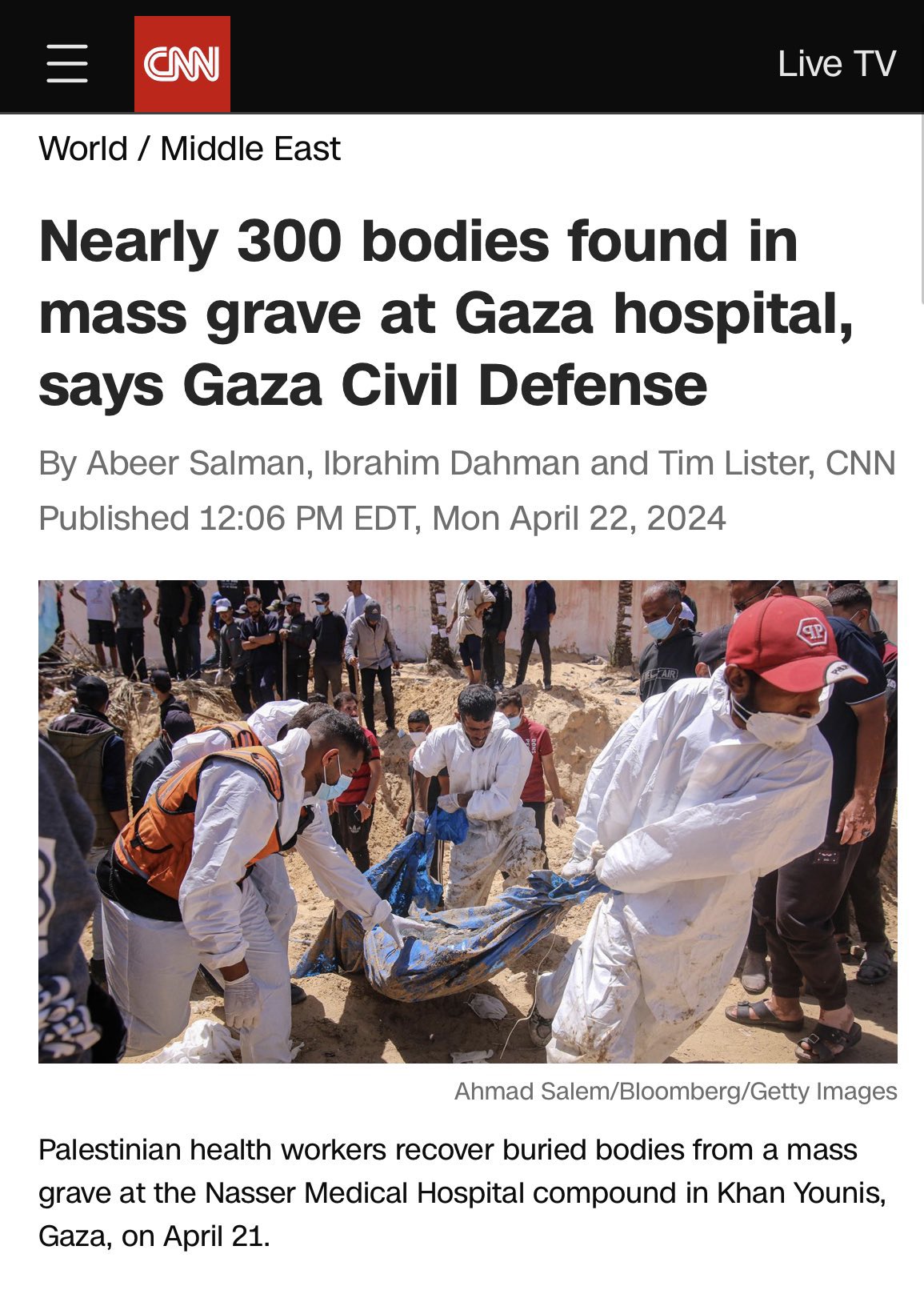 Mass Grave at Gaza Hospital: 300 Bodies Found Including Executed Children