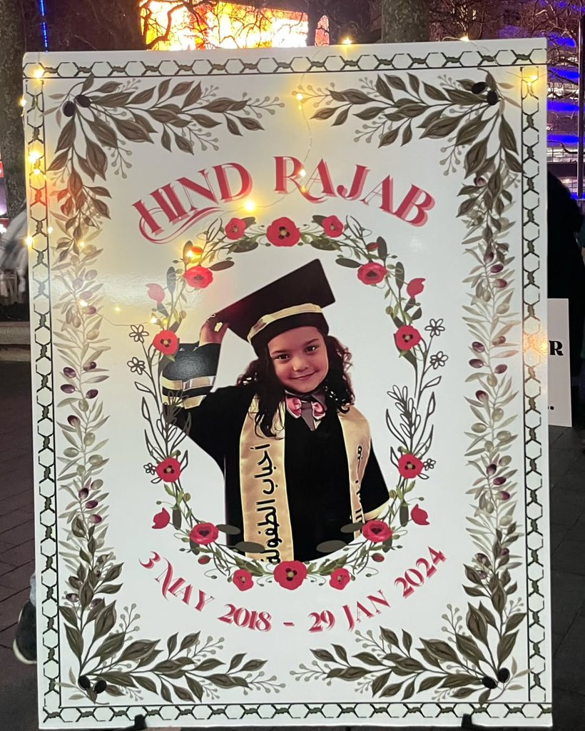 London Activists Hold Memorial for Palestinian Girl Hind Rajab