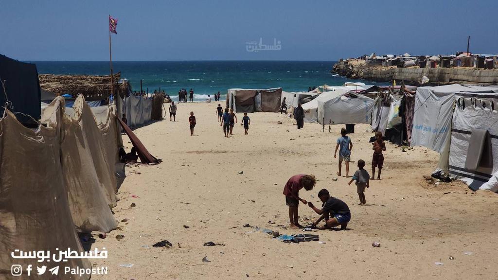 Displaced Palestinians in Khan Younis Face Tents Loss and Israeli Warship Fire