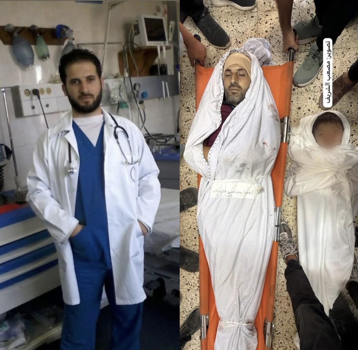 Martyrdom of nurse Mohammed Al-Habil and his son