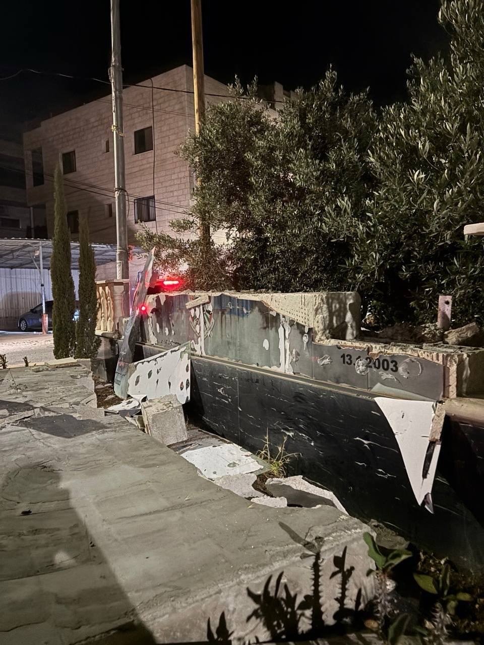 Destruction of the memorial of martyr Mohammed Abu Bakr in Nablus