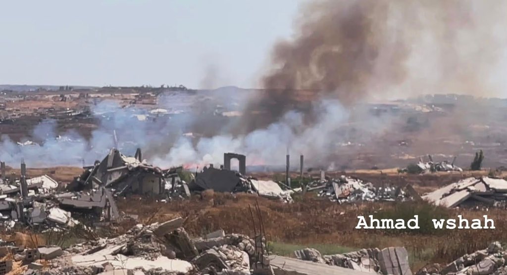 Israeli occupying forces burn farmland in Al Burij