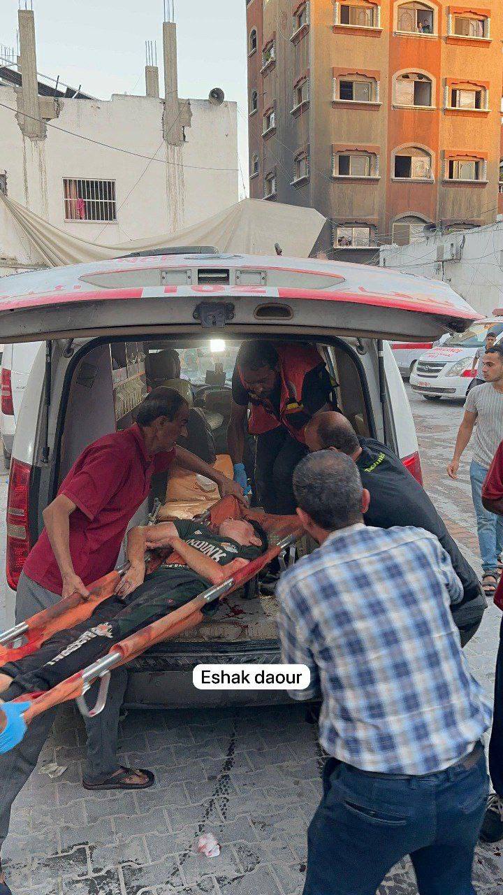 Casualties transported after Israeli airstrike near Jabalia hospital