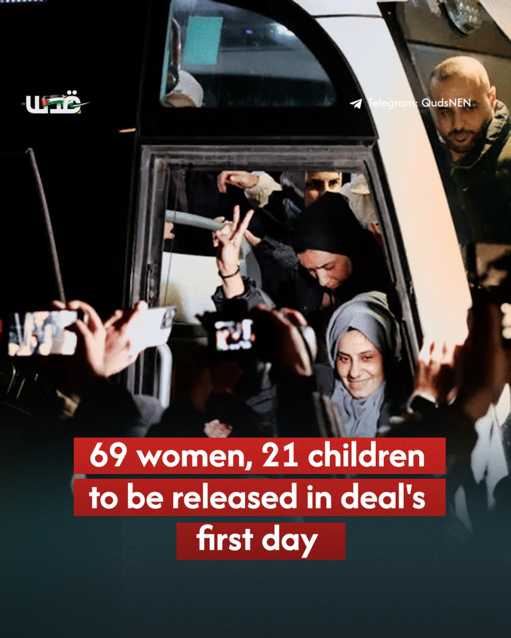 69 female Palestinian prisoners, 21 minors freed in exchange
