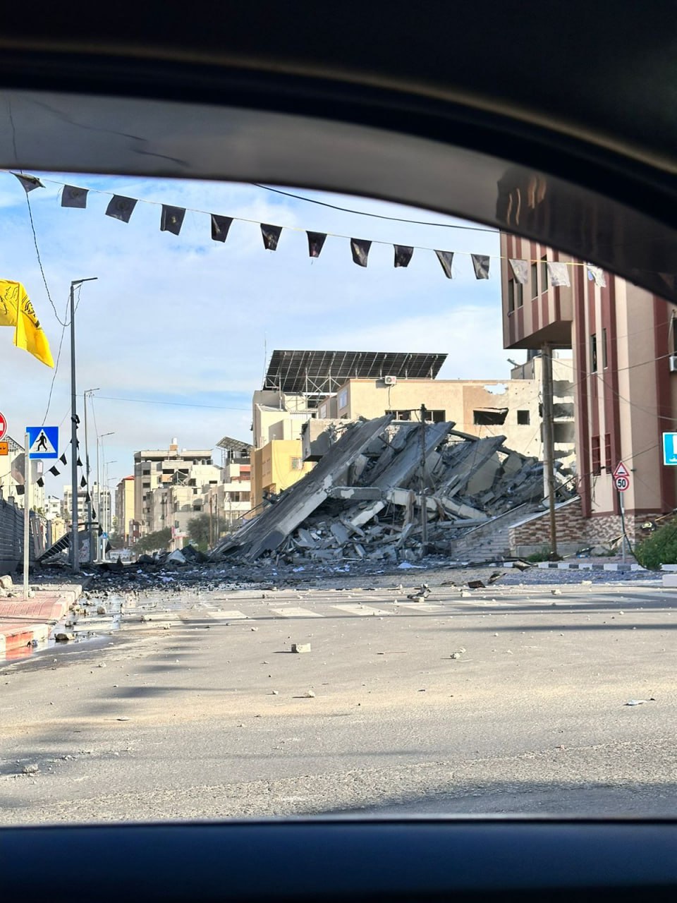 Five-storey building levelled by Israeli airstrikes in Gaza City