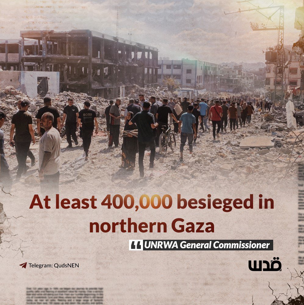 UNRWA: 400,000 trapped in northern Gaza, Jabalia displacement