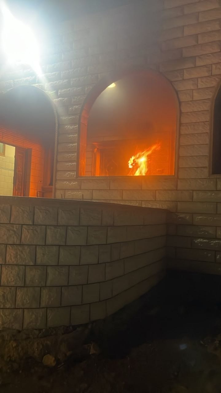 Israeli settlers set fire to mosque in Al-Tuwani, West Bank