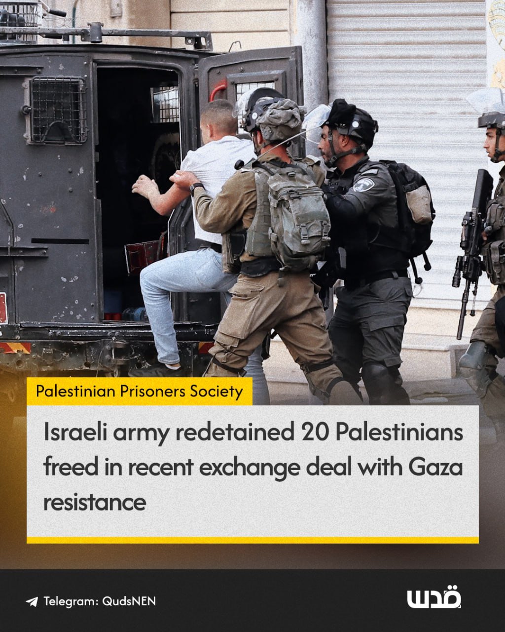 Israel re-detains nearly 20 freed Palestinian prisoners, society says
