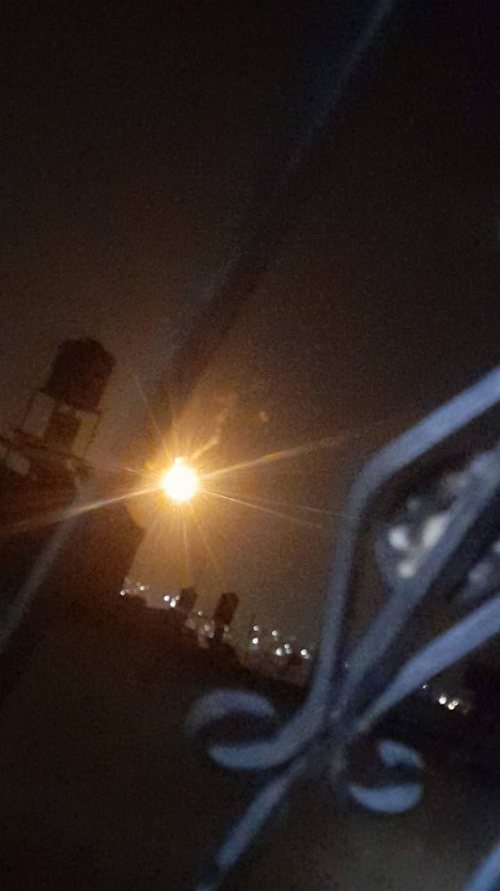 Flares over Tulkarm refugee camp during Israeli raids