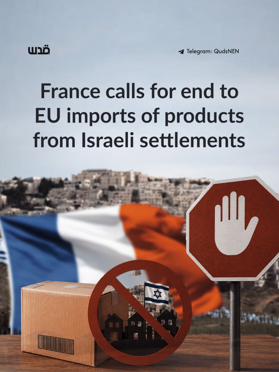 French FM urges EU to stop importing illegal Israeli settlement products