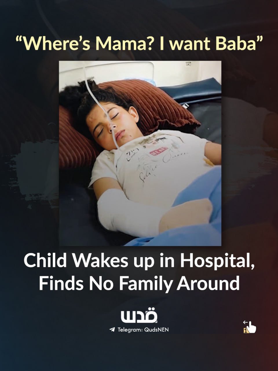 Hala Lubbad, 9, recovers from injuries after airstrike killed family