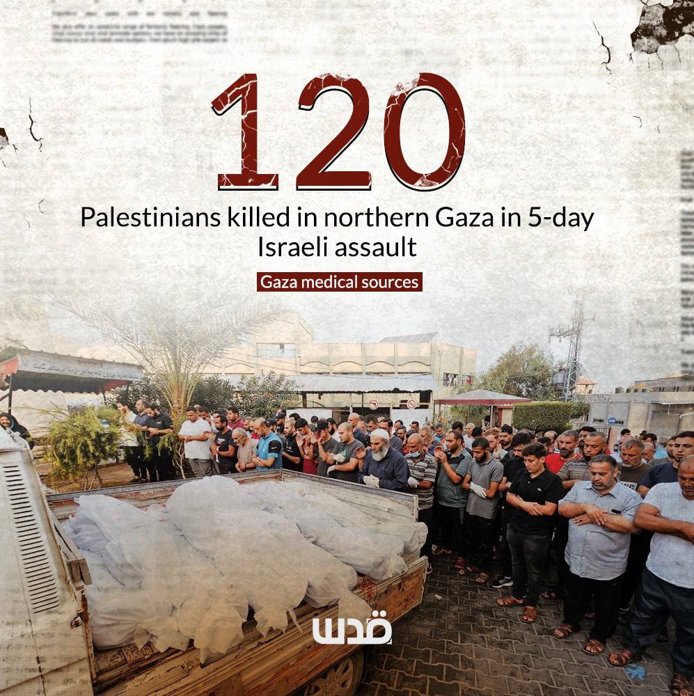 Over 120 Palestinians killed in Israeli ground invasion of Jabalia camp