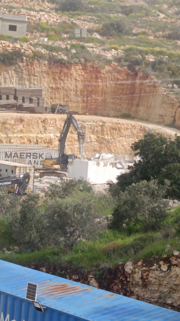 Israeli forces demolish commercial facilities in Barta’a, west of Jenin