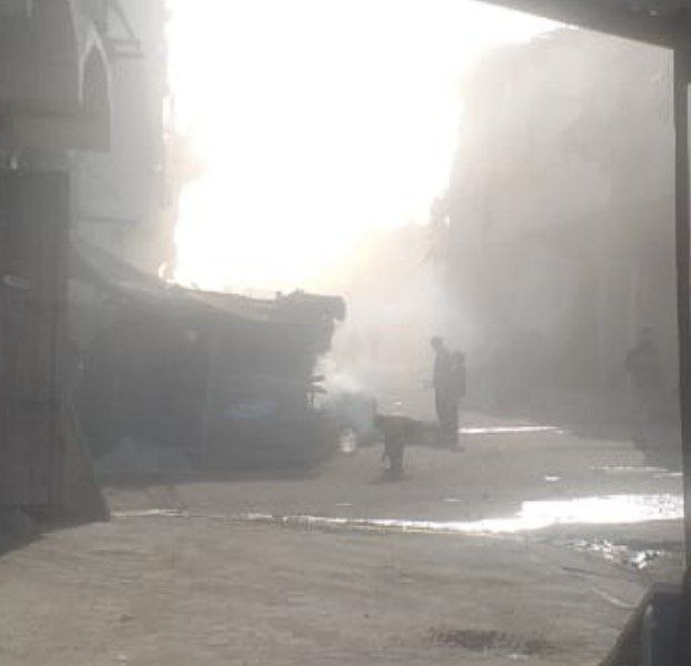 Israeli forces launch smoke shells near Al-Bureij camp in Gaza