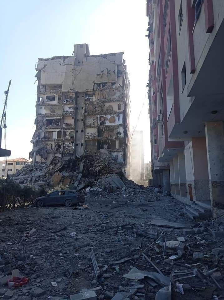 Israeli warplanes destroy residential towers in northern Gaza