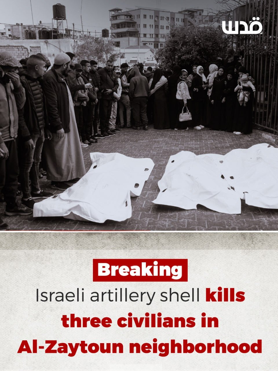 Three Palestinians killed in Israeli strike in Zeitoun, Gaza City