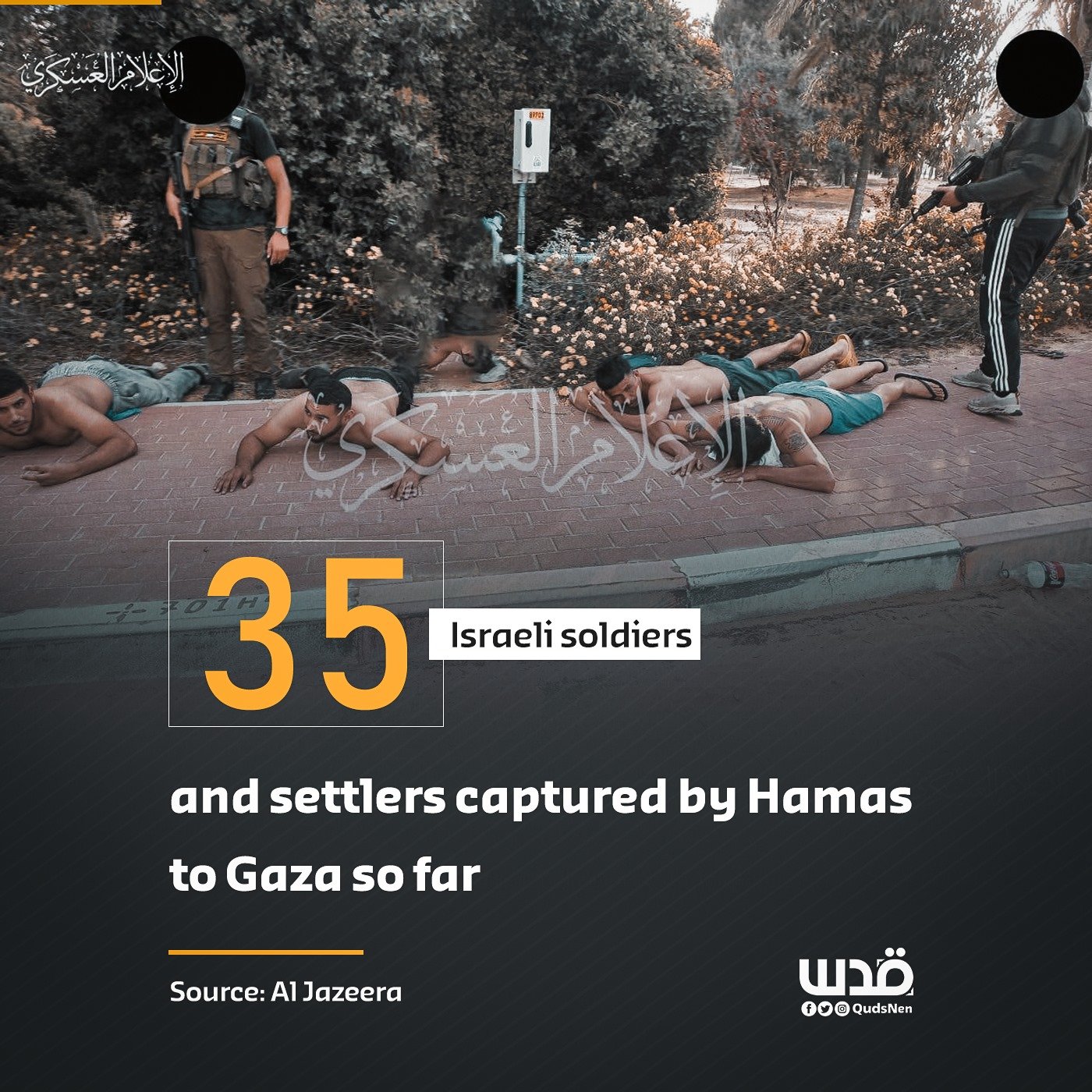 Palestinian resistance captured 35 Israeli soldiers and settlers