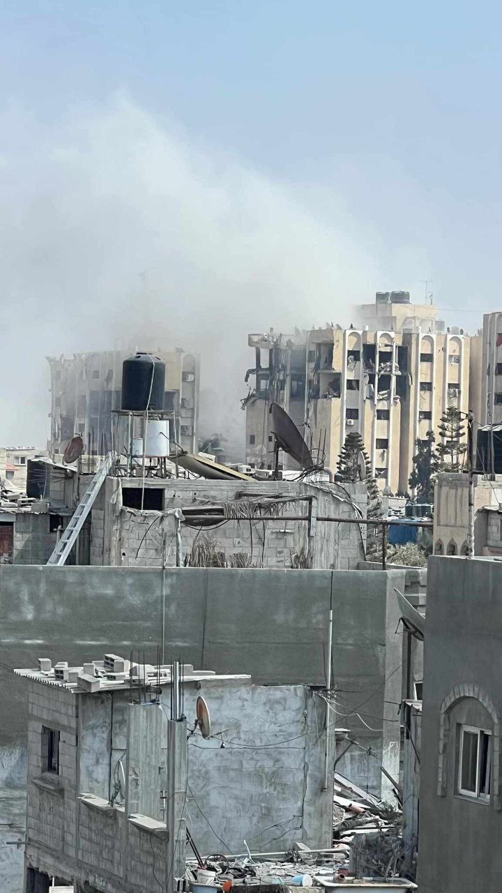 Israeli jets bomb Ein Jalout Towers in Nuseirat for third day