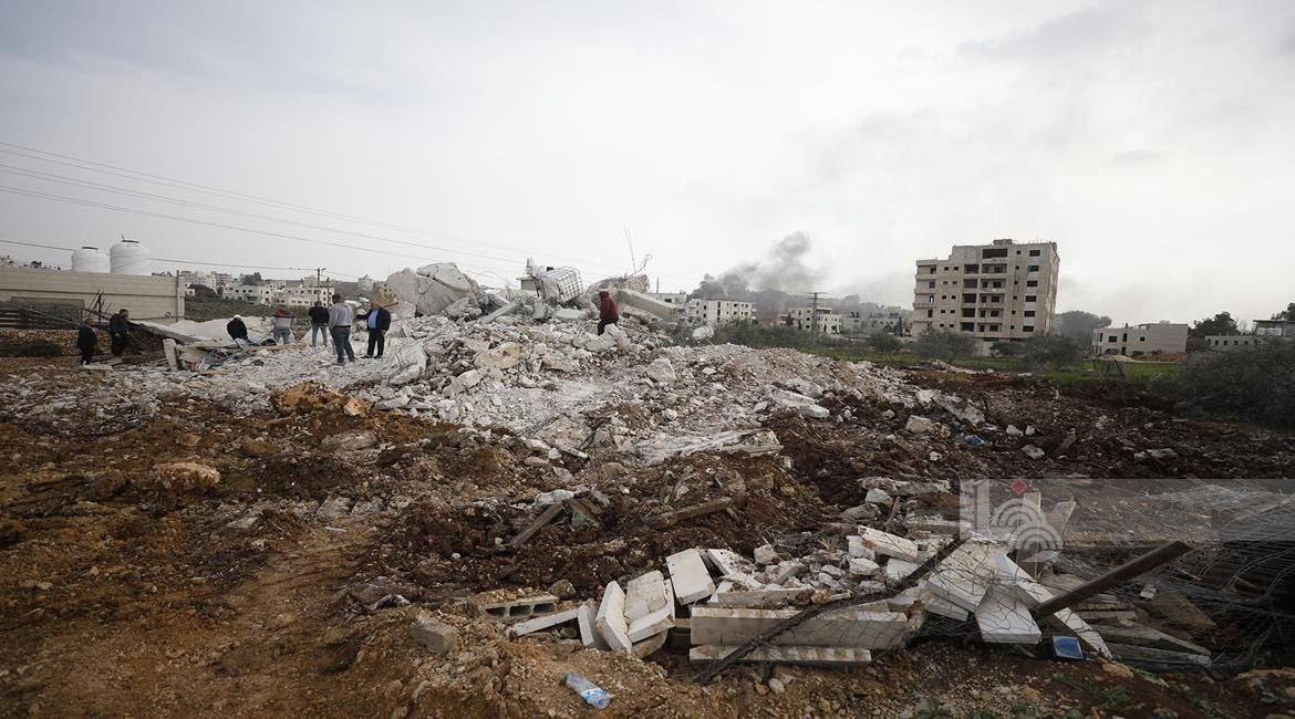 Israeli forces demolish home of Palestinian detainee Hayel Deifallah in Rafat