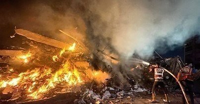 Israeli airstrike destroys home in Gaza, fire and destruction