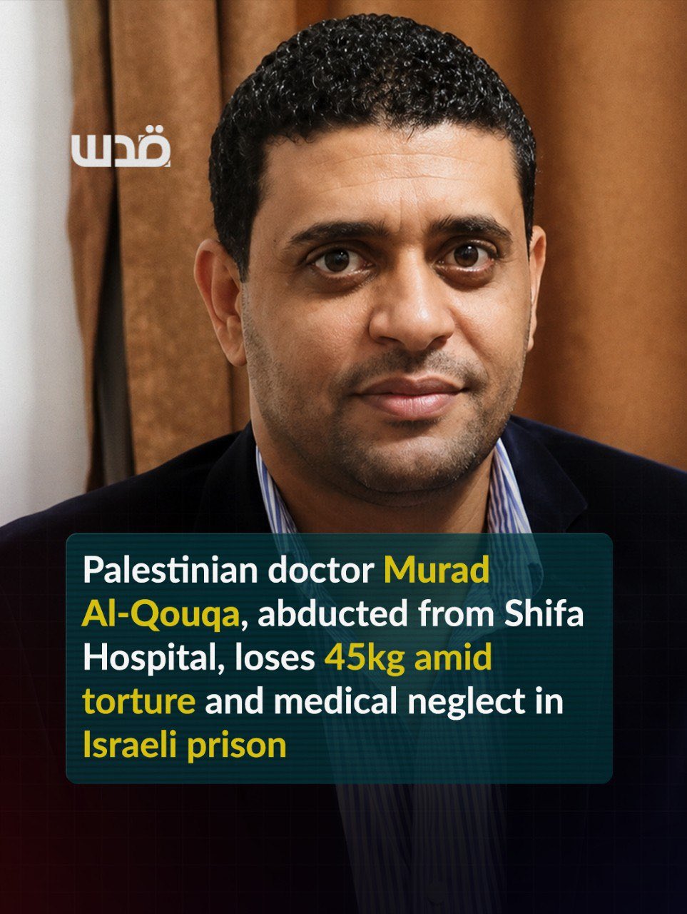 Gaza doctor Murad Al-Qouga’s health deteriorates in Israeli detention