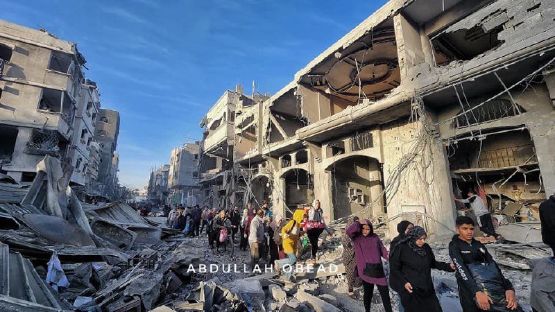Destruction from Israeli bombardment in northern Gaza Strip