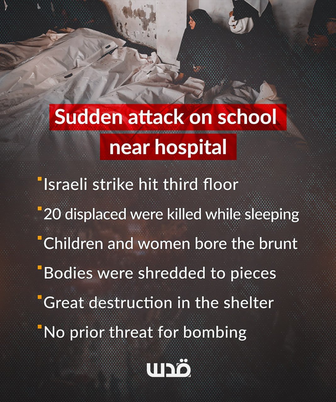 Israeli strike on UN-run school in southern Gaza kills 20