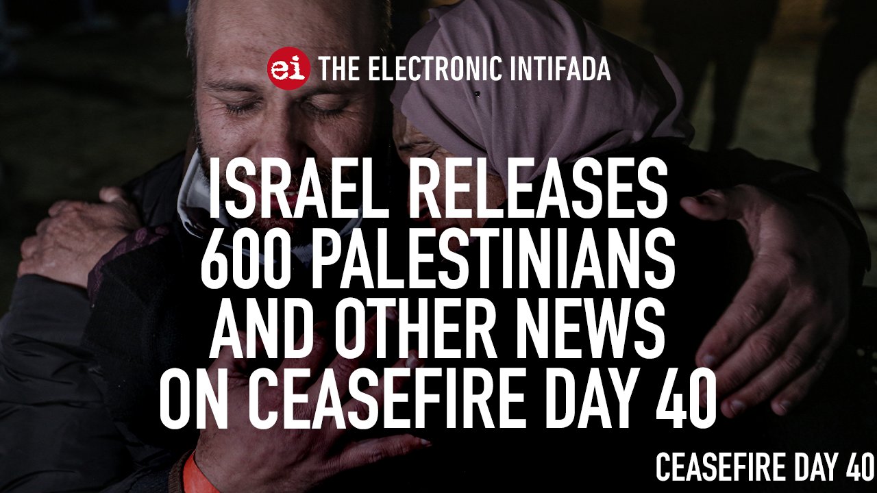 Israel releases 600 Palestinians on ceasefire day 40