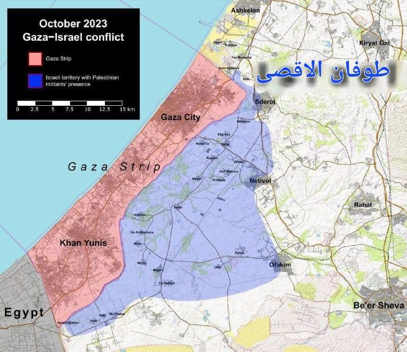 Wikipedia map shows extent of Operation Al-Aqsa Flood east of Gaza