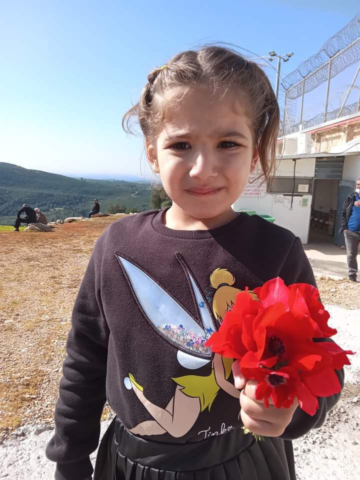Palestinian mother Fadwa Hammad and children during prison visit