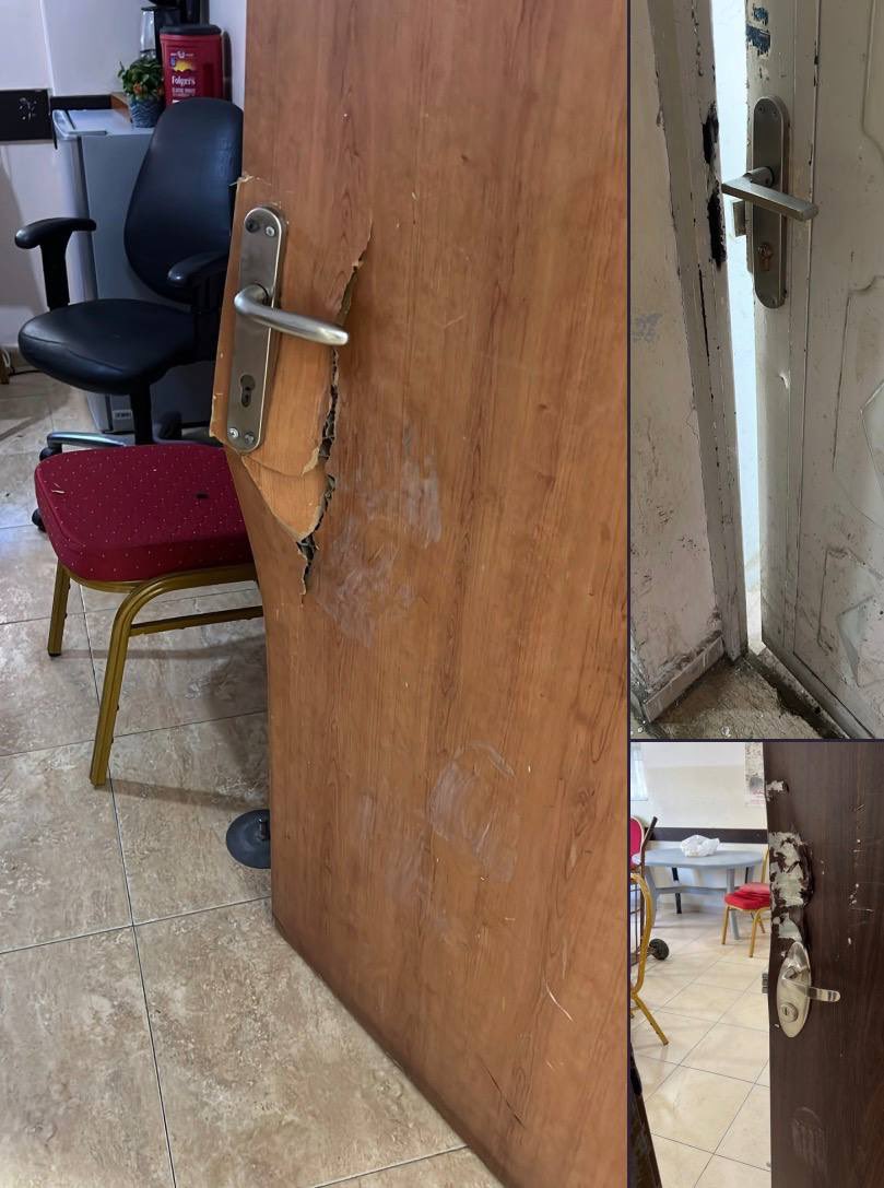Israeli settler attack aftermath at Qalandiya refugee camp center