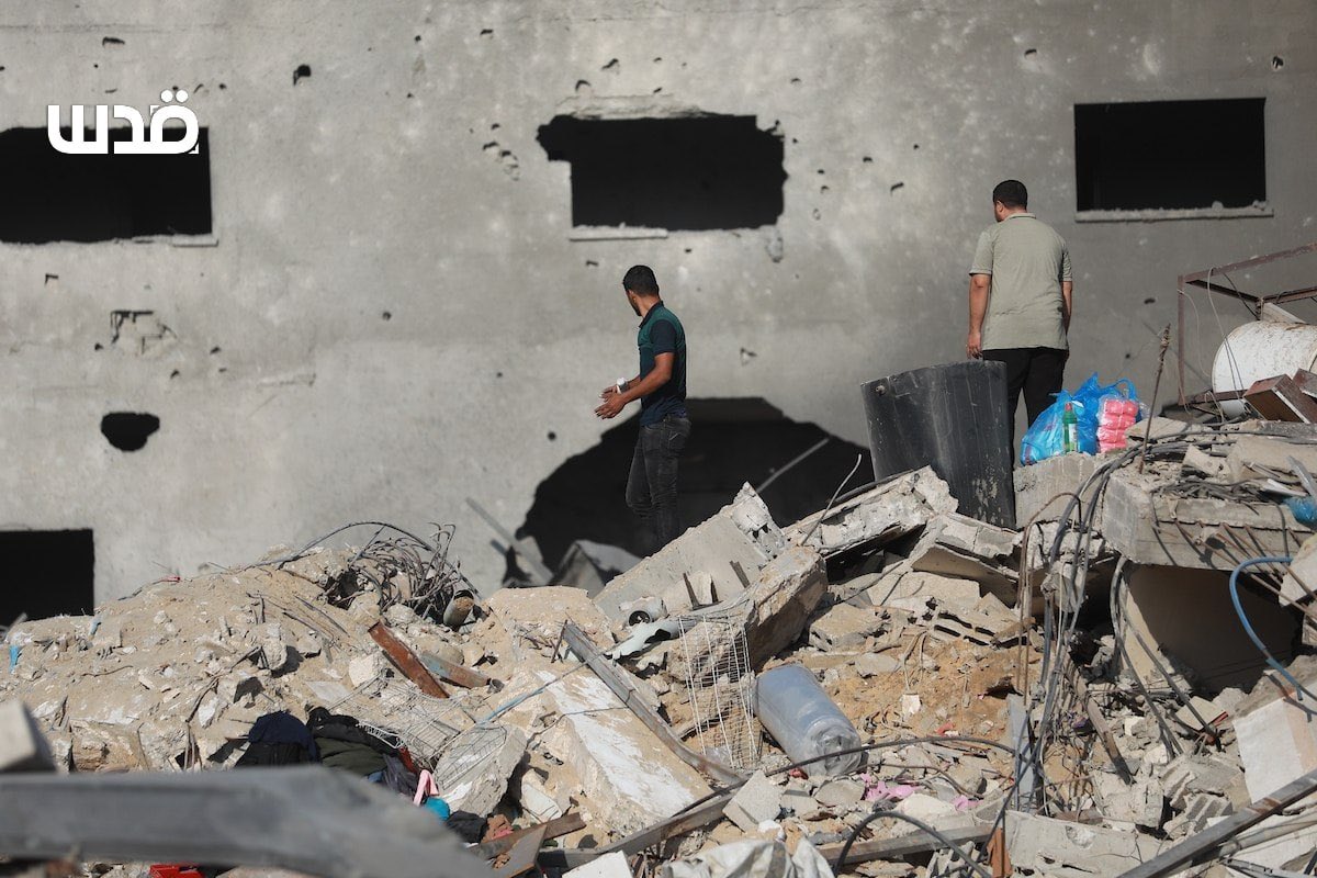 Aftermath of Israeli bombardment of a home in Al-Nuseirat camp