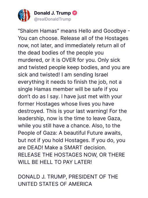 Trump threatens Gaza with more destruction, endorses genocide