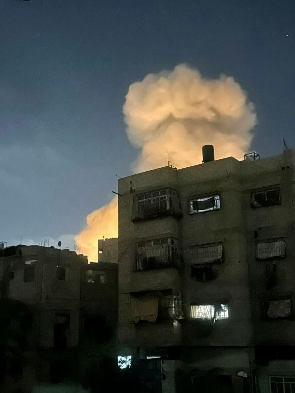 Israeli airstrike hits residential building near Al-Zaharna tower in Gaza City