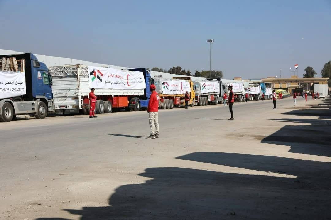 Aid trucks prepare to enter Gaza via Rafah crossing