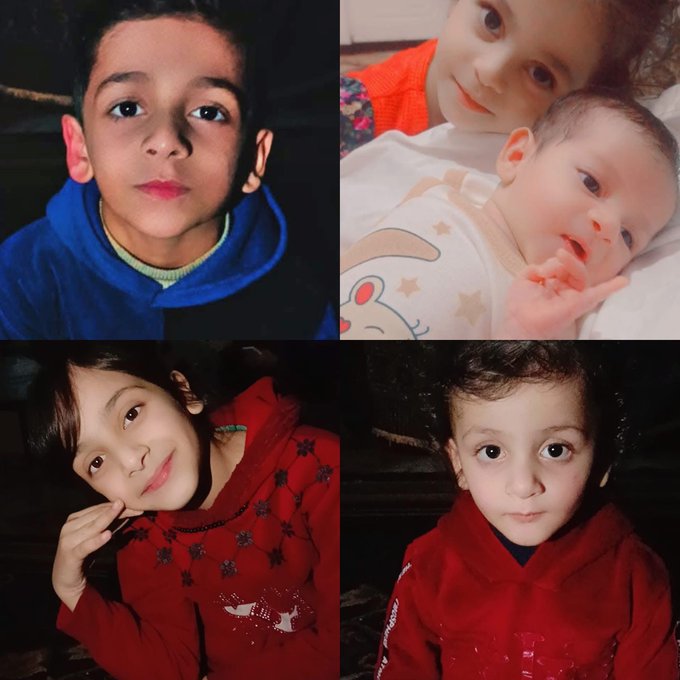 Four Abu Hajar children killed in Israeli airstrike on Nusseirat home