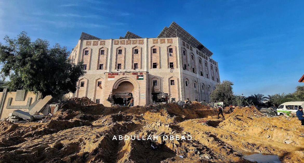 Extensive destruction at Indonesian Hospital in northern Gaza