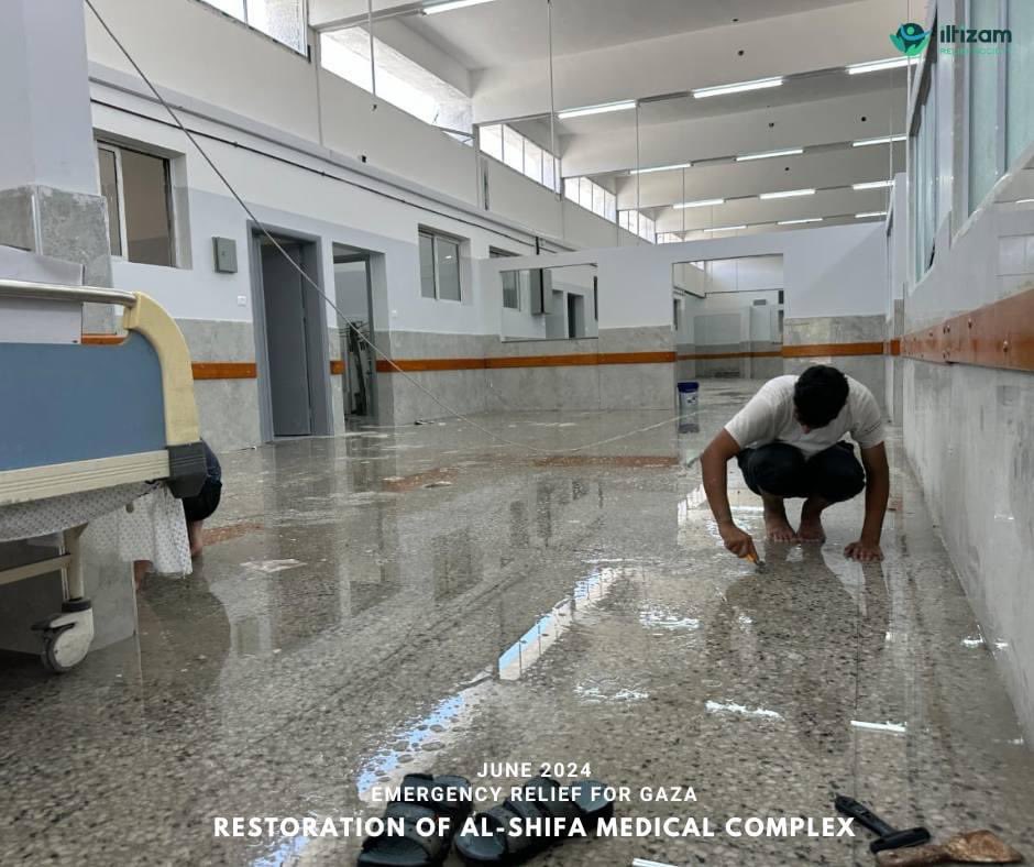 Restoration work continues on Gaza’s destroyed Al Shifa Hospital