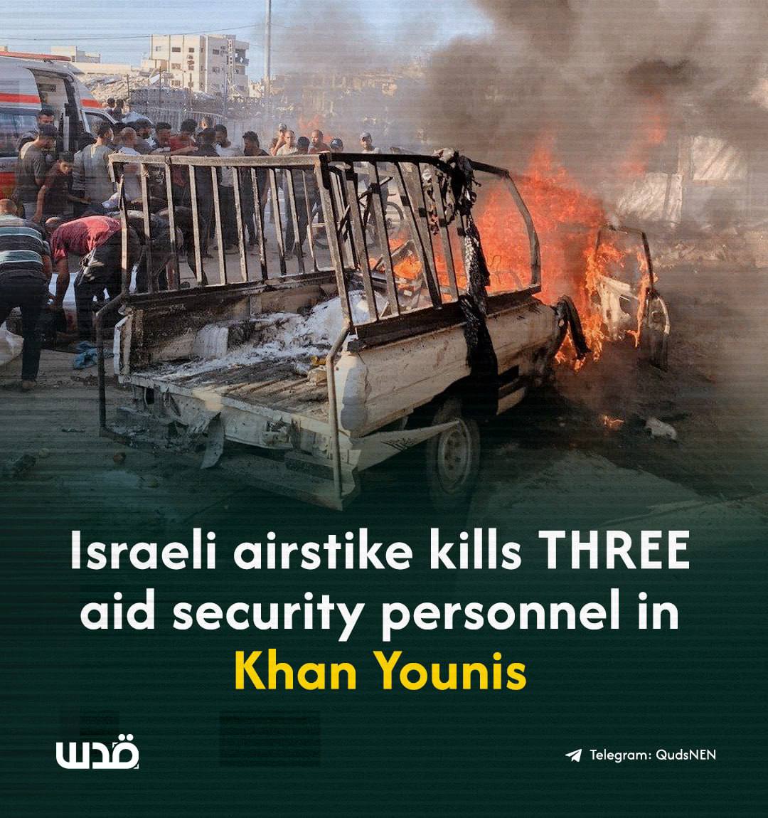 Israeli strike on vehicle in Khan Yunis kills 3 aid security personnel