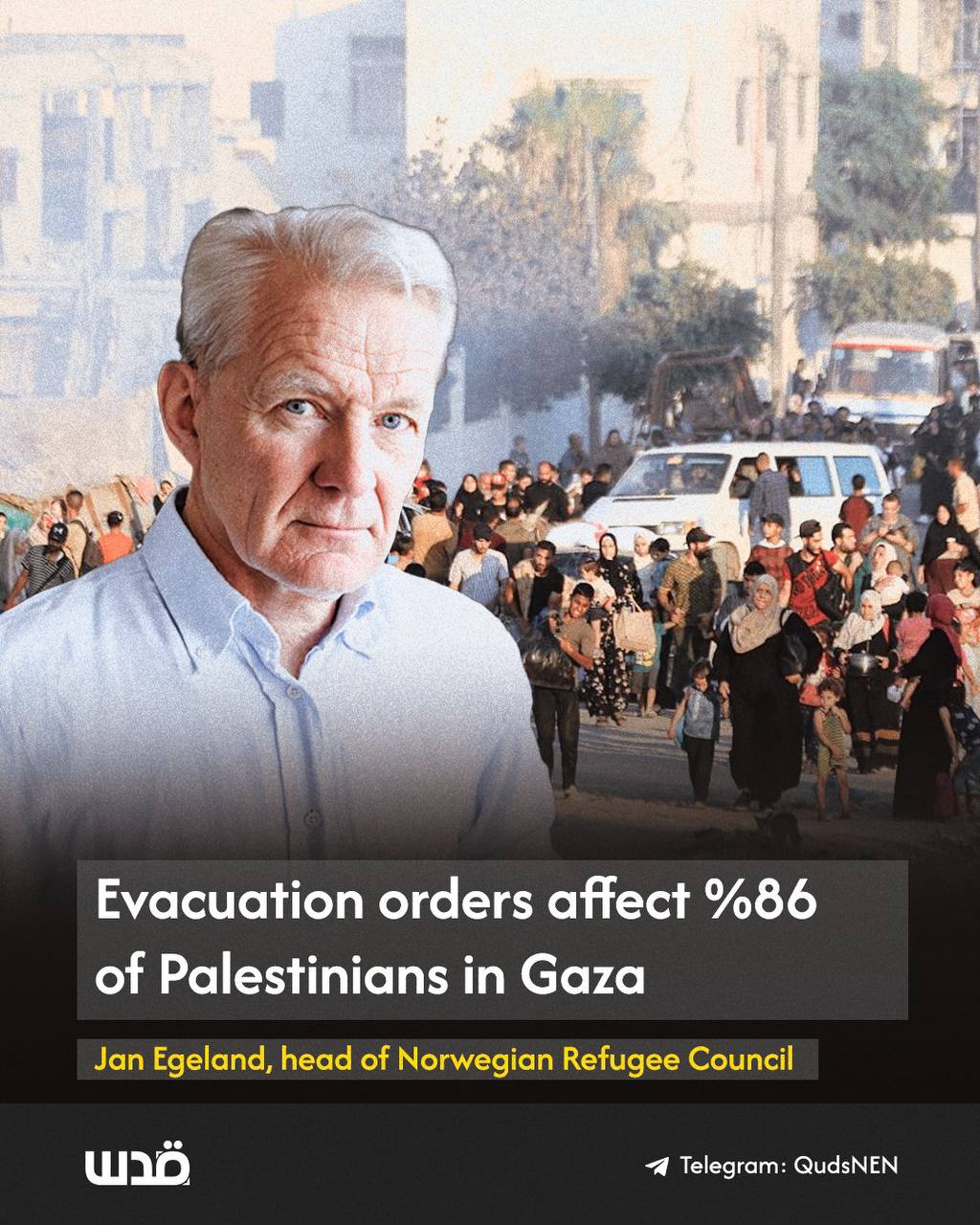 NRC head confirms 86% of Gaza displaced by Israeli evacuation orders