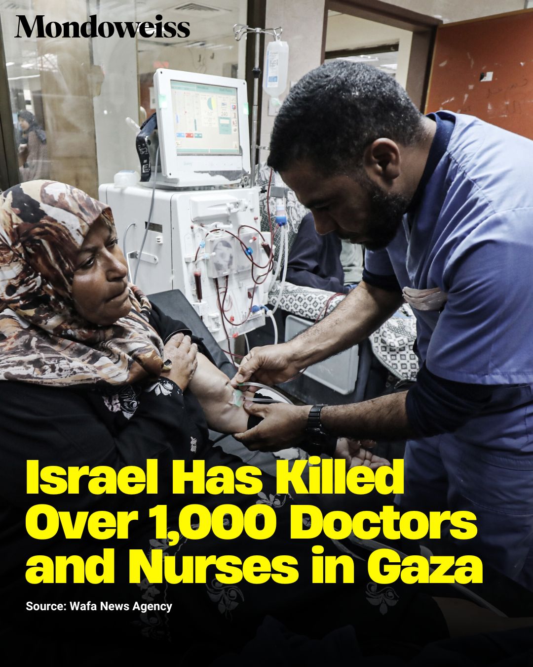 Israel killed over 1,000 Gaza doctors and nurses, Wafa reports
