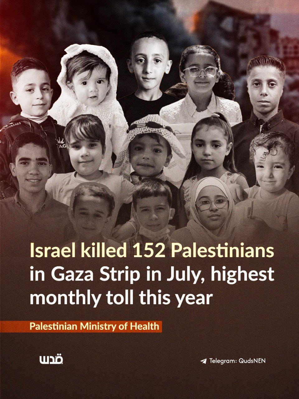Gaza Health Ministry reports 152 Palestinians killed in July