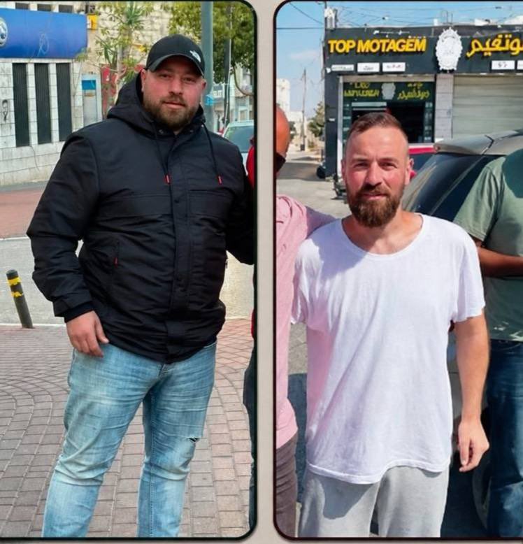 Palestinian detainee Nidal Hindiya before and after Israeli detention