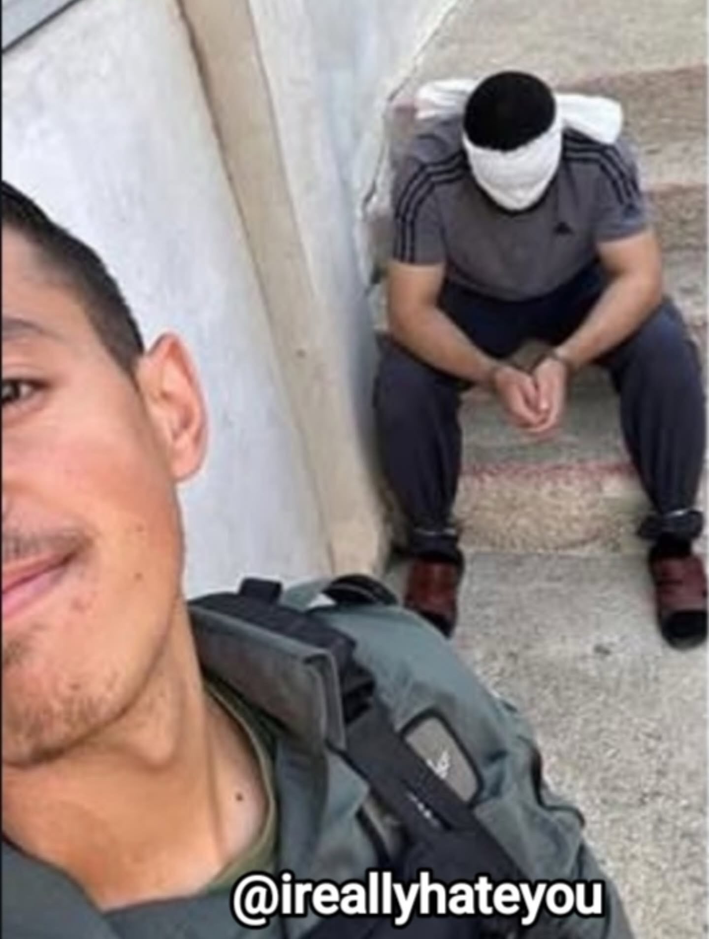Israeli soldiers post selfies with blindfolded Palestinian detainees