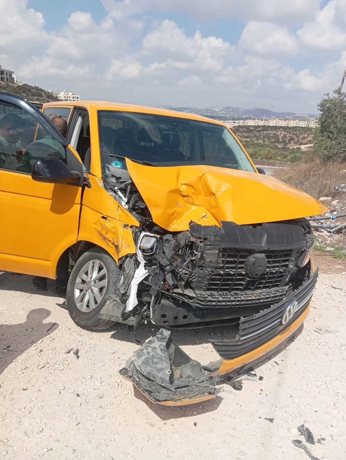 Israeli army jeep rams public transport vehicle in Jenin