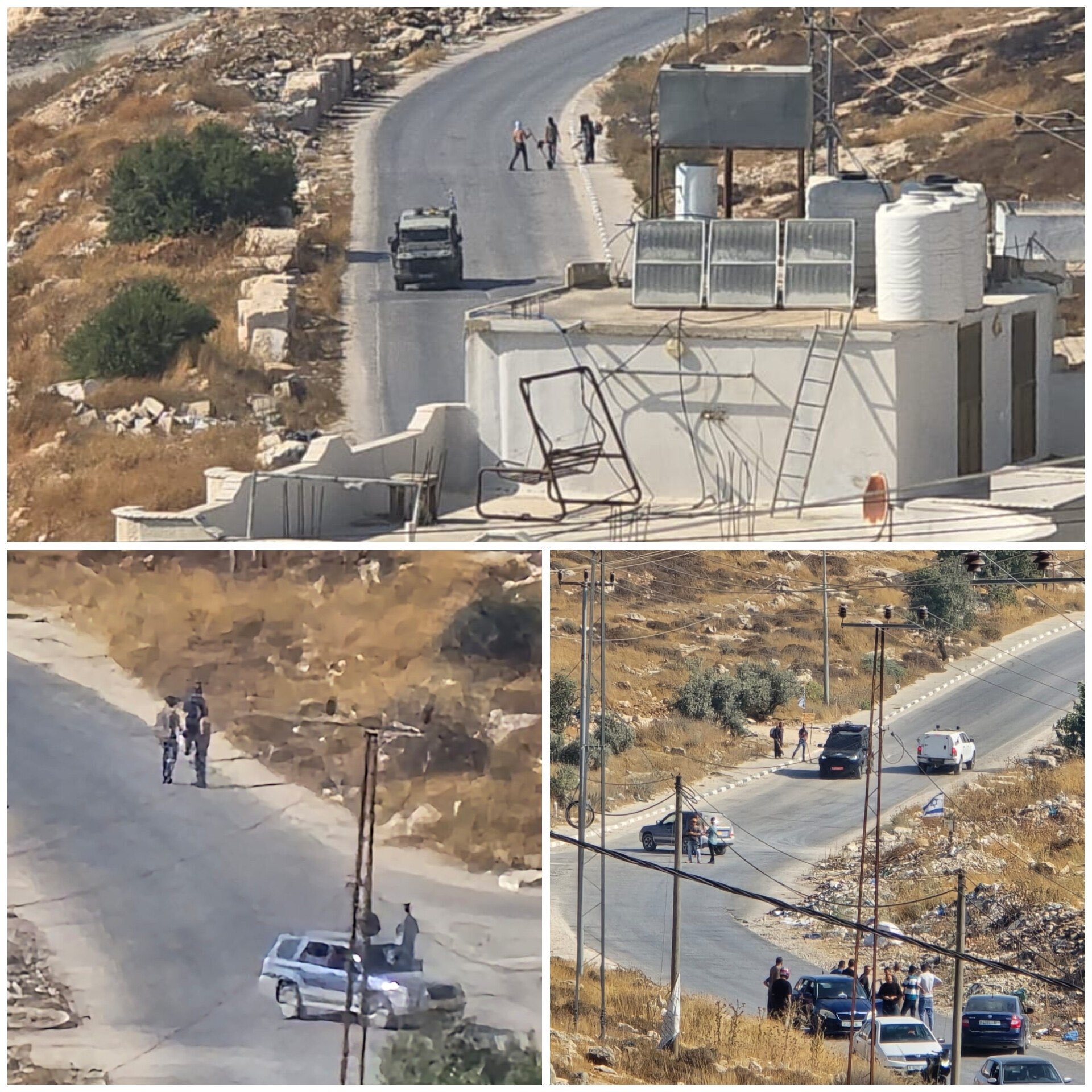 Israeli settlers block road to Al-Adaisa area in Sa’ir, Hebron