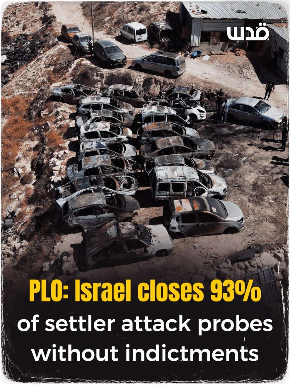 PLO report: 93% of settler attack probes closed without indictment