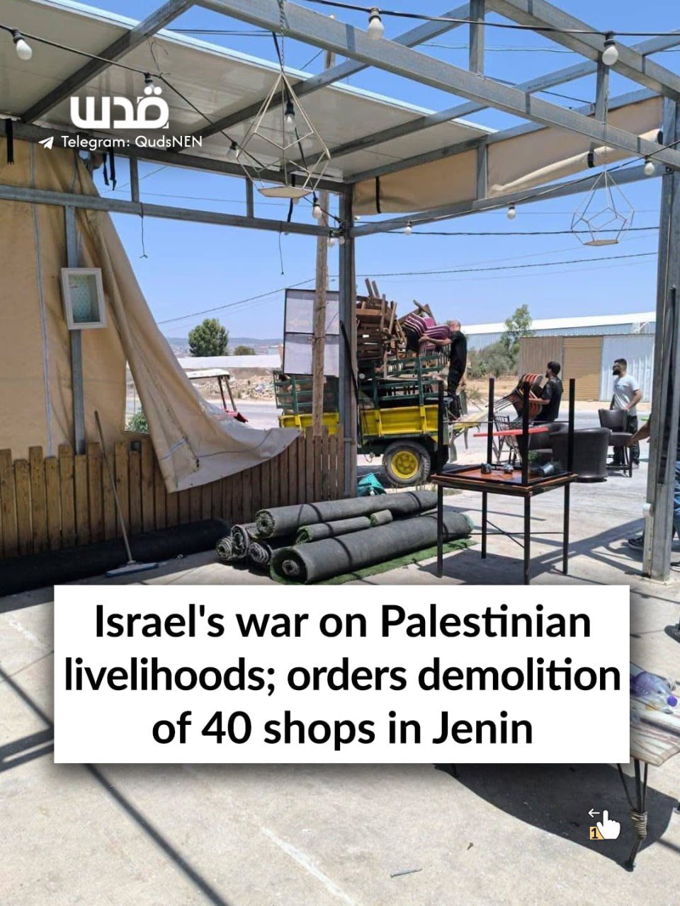 Israel issues demolition notices for 40 Palestinian shops near Jenin